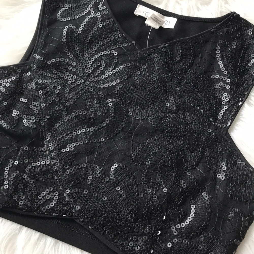 Party Sequined Crop Top